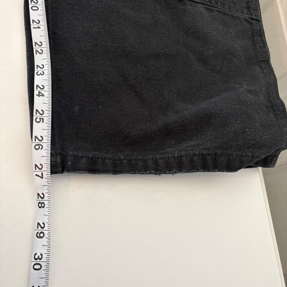 Carhartt R01 BLK Black Duck Bib Overalls Mens 46x30 Double Knee Workwear Pants - Picture 7 of 9